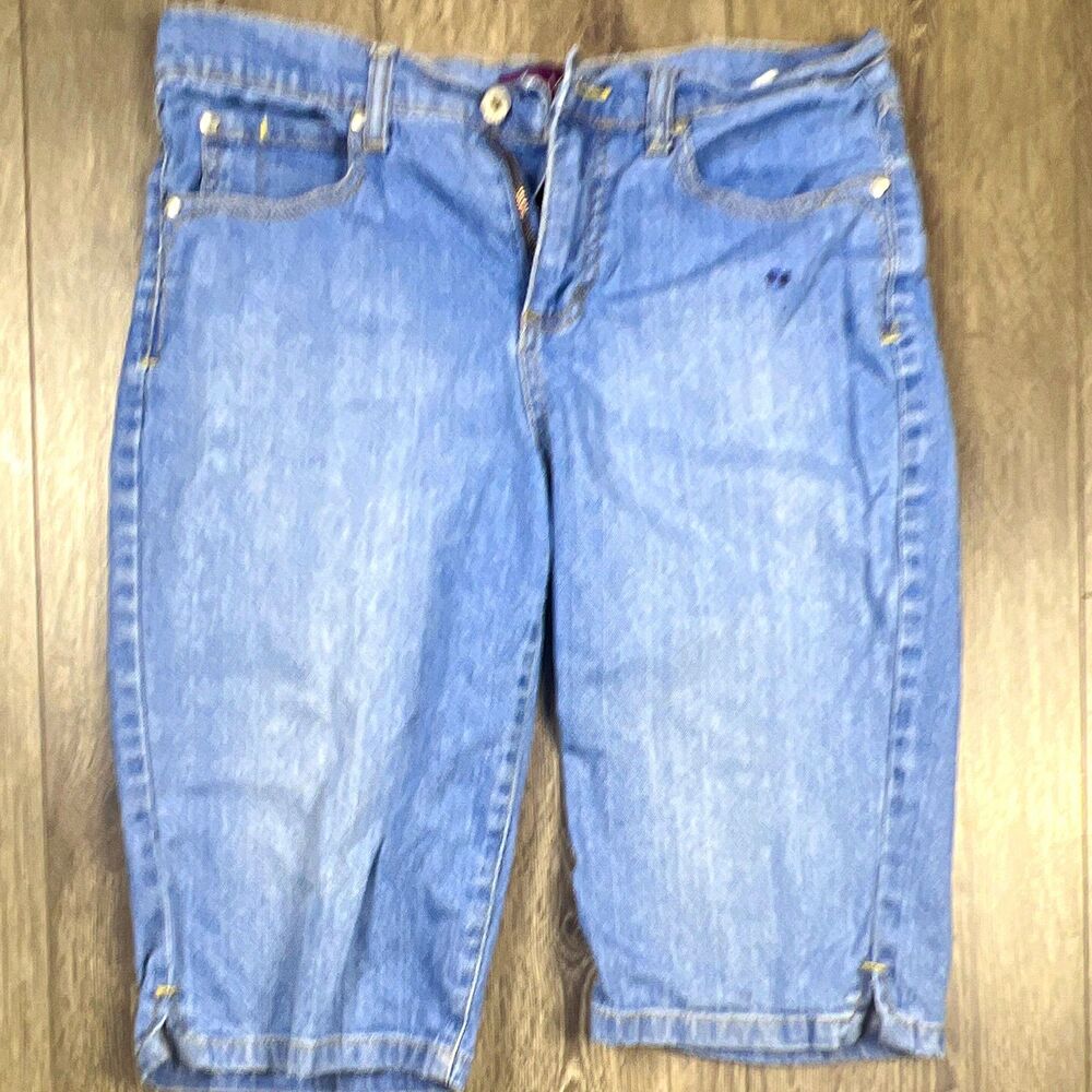 Gloria Vanderbilt Blue Denim Bermuda Shorts Women's 8